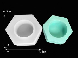 Molde silicona portavela hexagonal